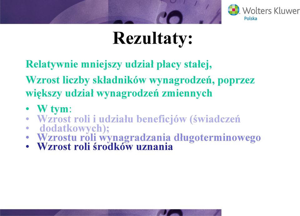 zmiennych W tym: Wzrost roli i udziału beneficjów (świadczeń
