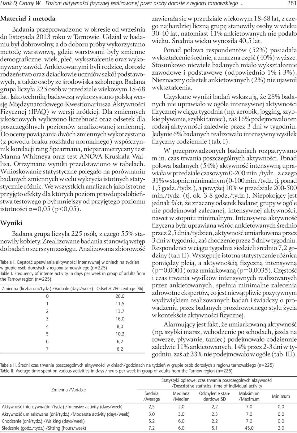 Udział w badaniu był dobrowolny, a do doboru próby wykorzystano metodę warstwową, gdzie warstwami były zmienne demograficzne: wiek, płeć, wykształcenie oraz wykonywany zawód.