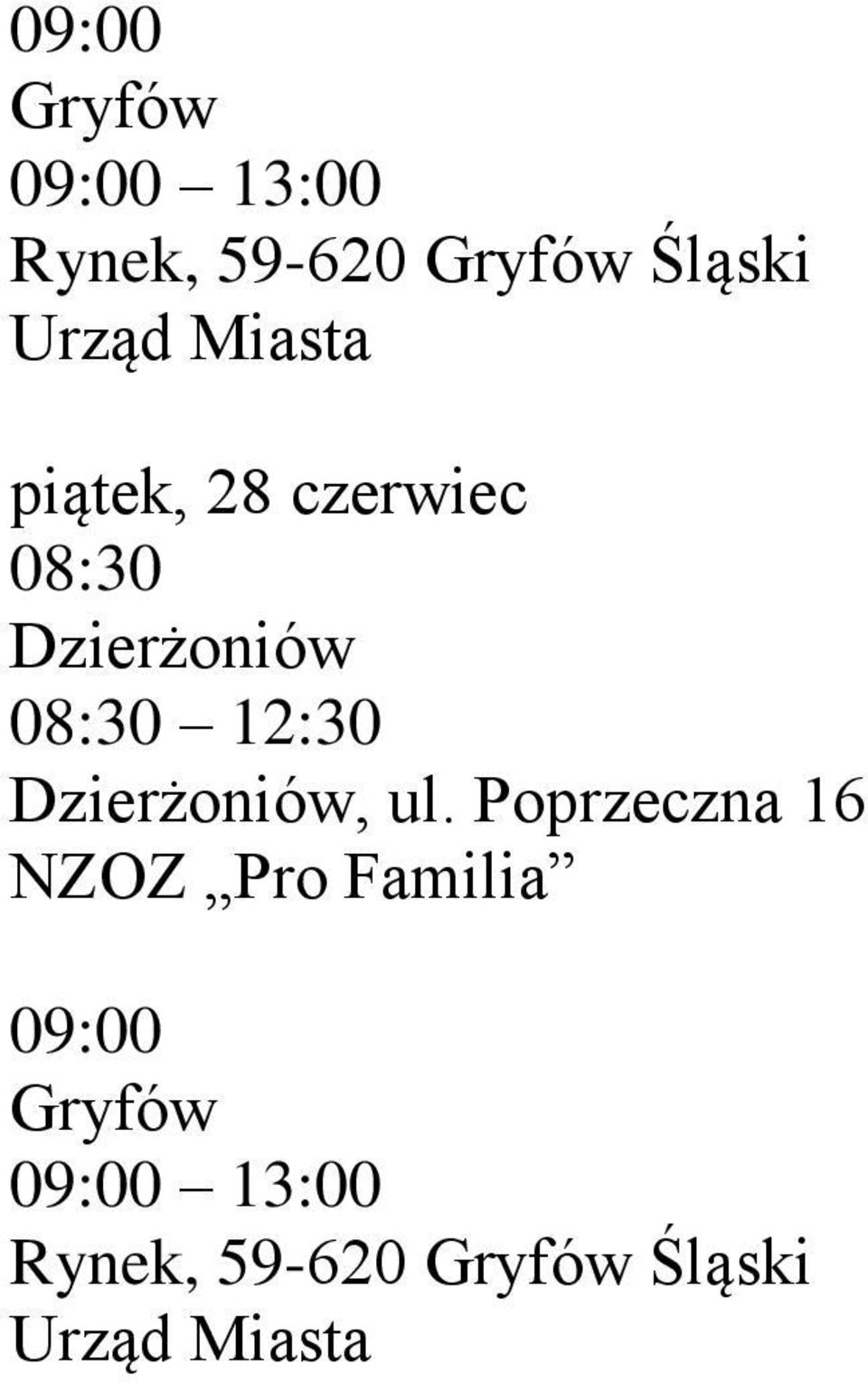 czerwiec 12:30 Pro Familia