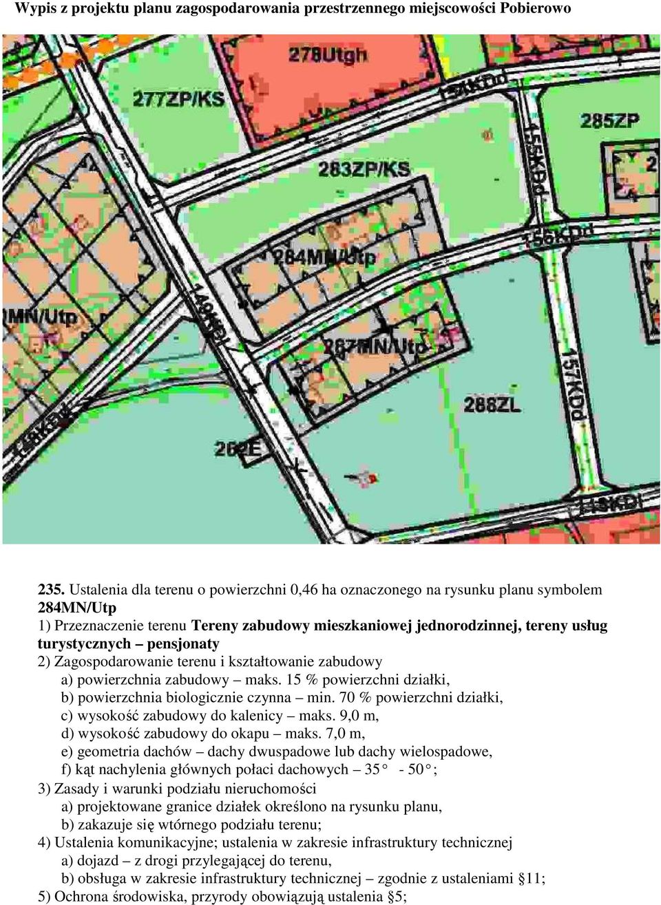 2) Zagospodarowanie terenu i kształtowanie zabudowy a) powierzchnia zabudowy maks. 15 % powierzchni działki, b) powierzchnia biologicznie czynna min.