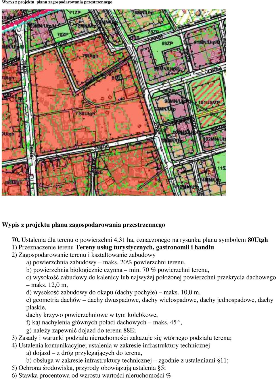 kształtowanie zabudowy a) powierzchnia zabudowy maks. 20% powierzchni terenu, b) powierzchnia biologicznie czynna min.