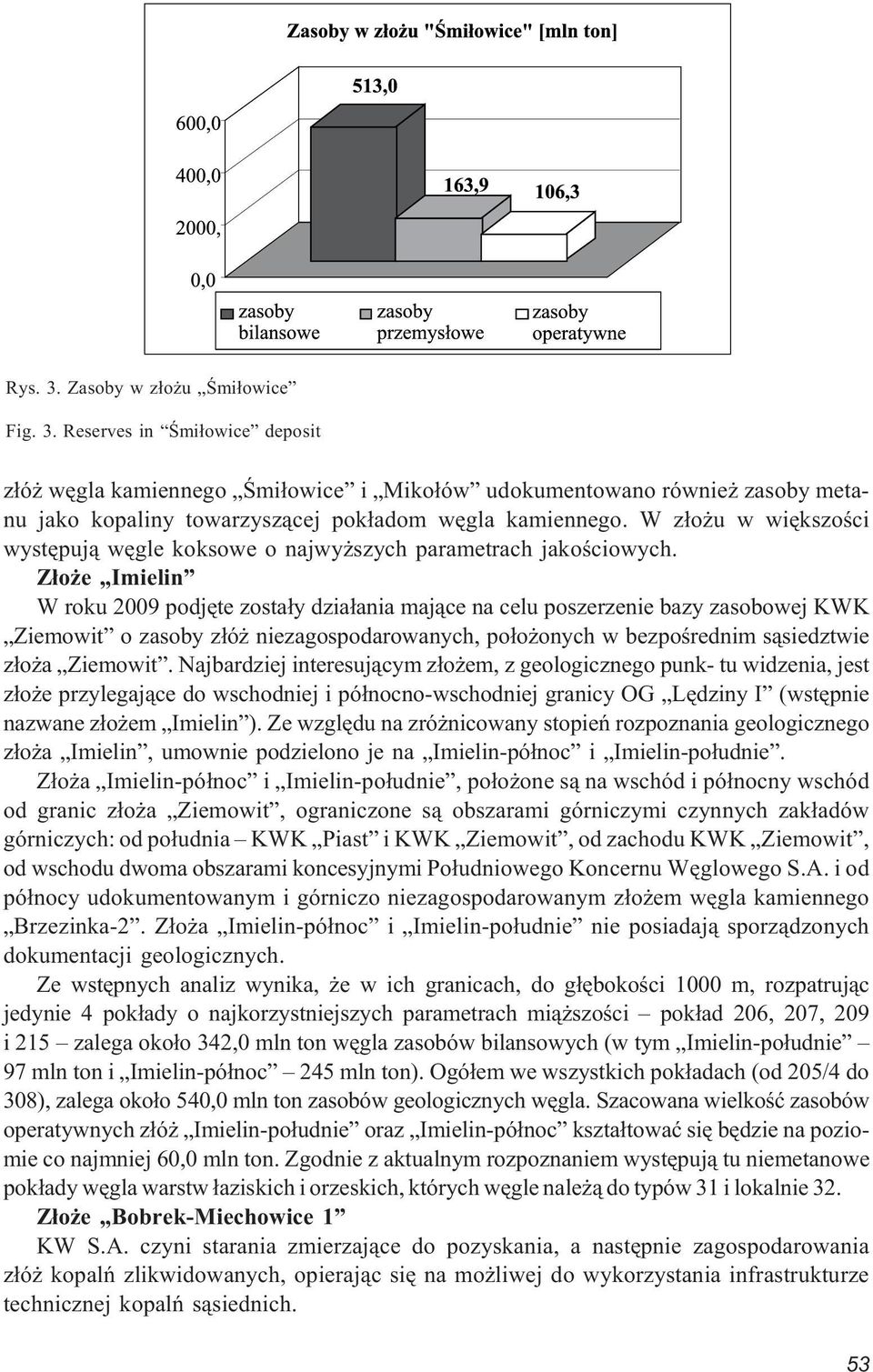 Z³o e Imielin W roku 2009 podjête zosta³y dzia³ania maj¹ce na celu poszerzenie bazy zasobowej KWK Ziemowit o zasoby z³ó niezagospodarowanych, po³o onych w bezpoœrednim s¹siedztwie z³o a Ziemowit.