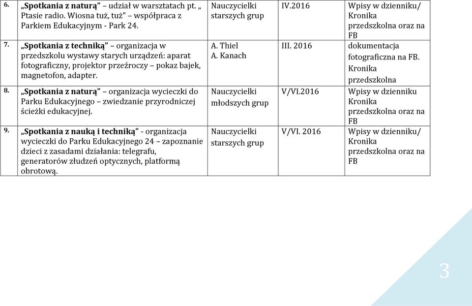 Spotkania z naturą organizacja wycieczki do Parku Edukacyjnego zwiedzanie przyrodniczej ścieżki edukacyjnej. 9.