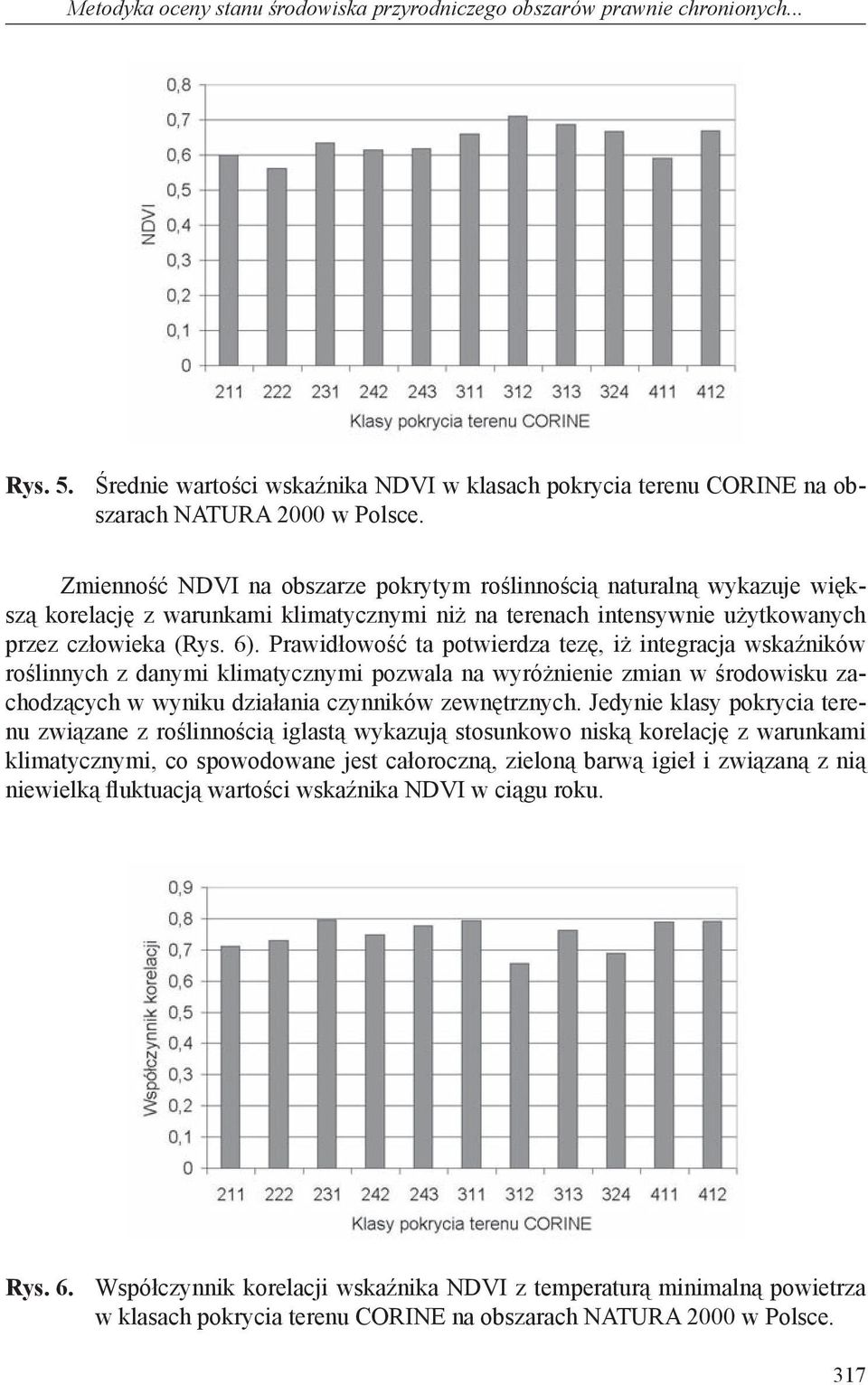 Prawidłowość ta potwierdza tezę, iż integracja wskaźników roślinnych z danymi klimatycznymi pozwala na wyróżnienie zmian w środowisku zachodzących w wyniku działania czynników zewnętrznych.
