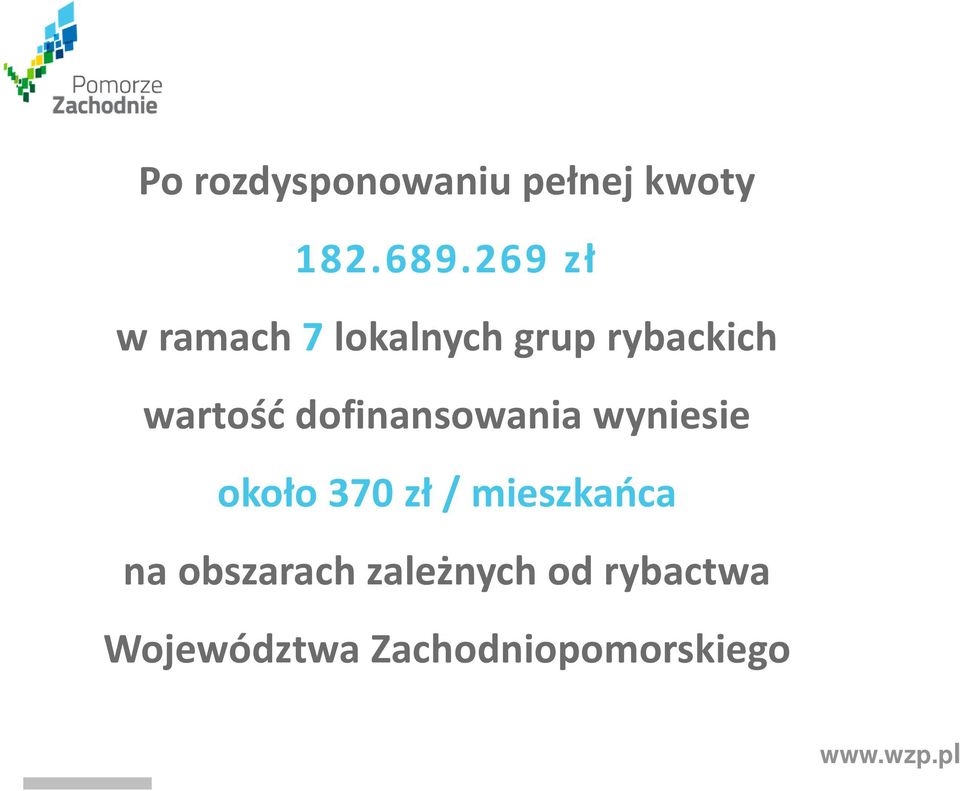 dofinansowania wyniesie około370 zł / mieszkańca na