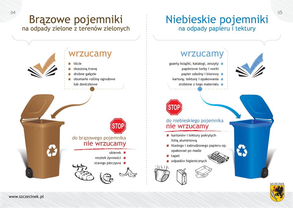 doniczkowe kartony, tekturę i opakowania zrobione z tego materiału do niebieskiego pojemnika do brązowego pojemnika obierek resztek
