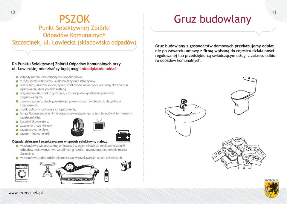 środków do konserwacji i ochrony drewna oraz opakowania, które po nich zostaną, rozpuszczalniki, środki czyszczące, substancje do wywabiania plam wraz z opakowaniami, zbiorniki po aerozolach,