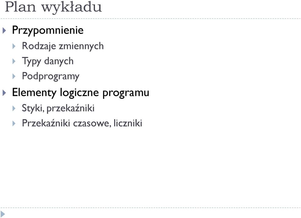 Elementy logiczne programu Styki,