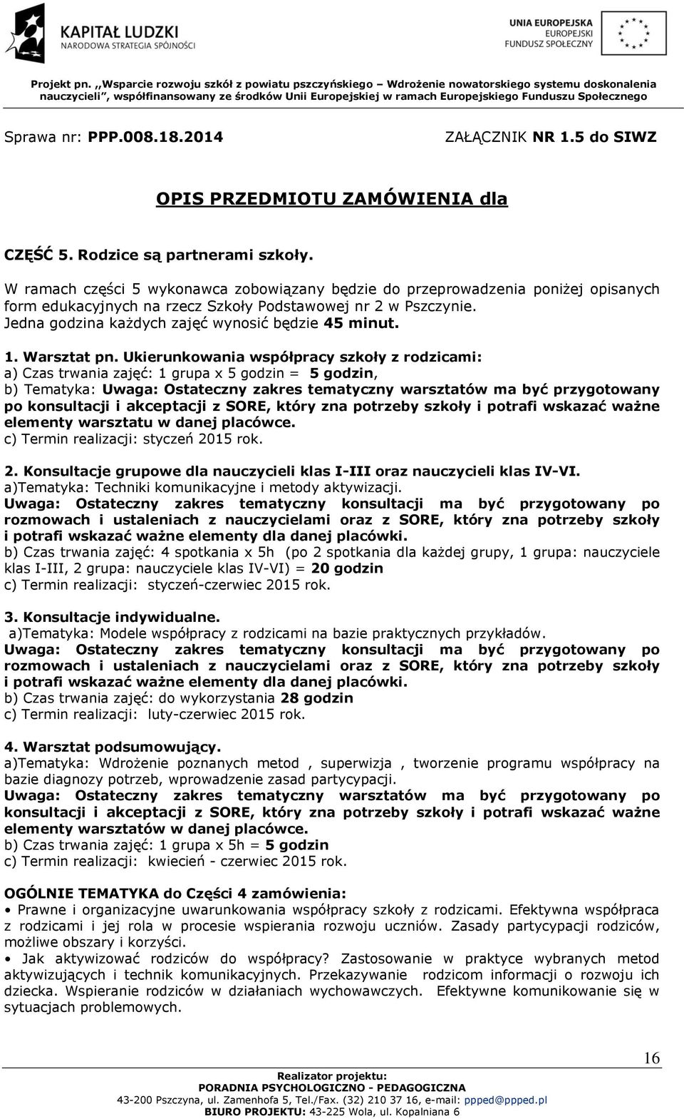 1. Warsztat pn.