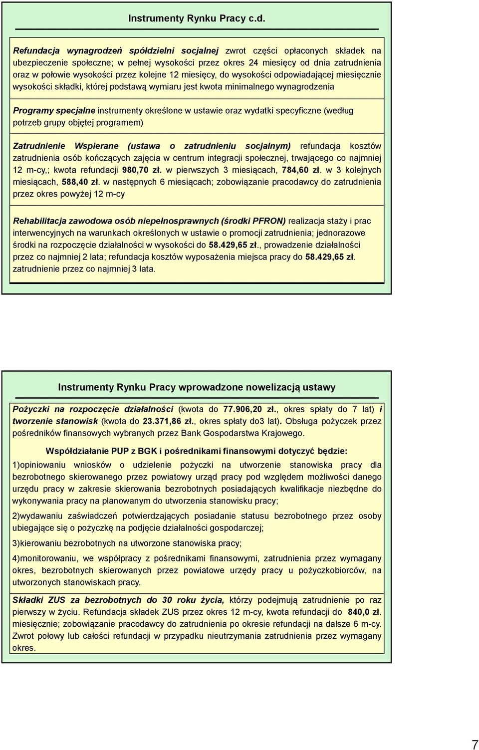 kolejne 12 miesięcy, do wysokości odpowiadającej miesięcznie wysokości składki, której podstawą wymiaru jest kwota minimalnego wynagrodzenia Programy specjalne instrumenty określone w ustawie oraz