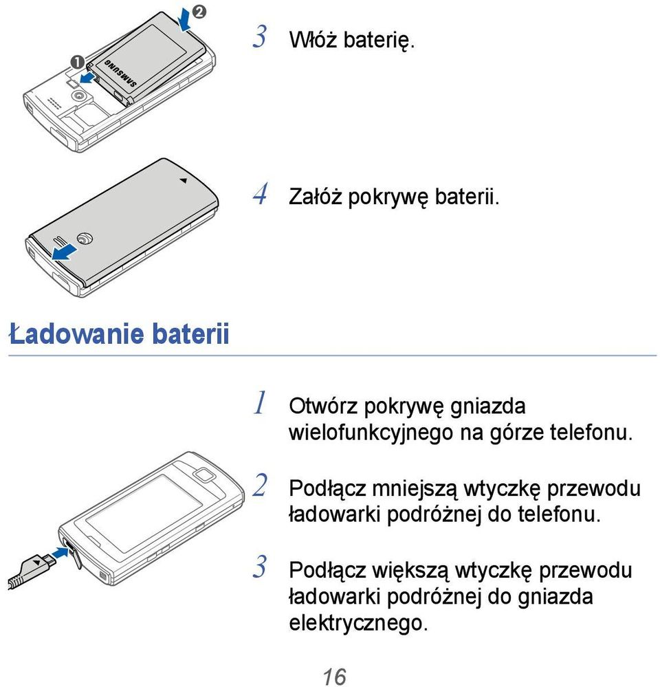 górze telefonu.