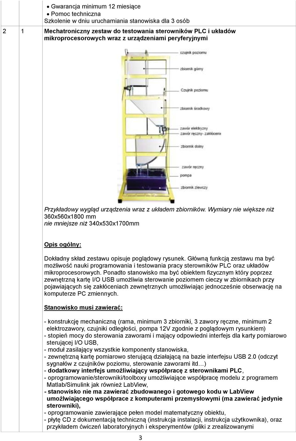 Wymiary nie większe niż 360x560x1800 mm nie mniejsze niż 340x530x1700mm Opis ogólny: Dokładny skład zestawu opisuje poglądowy rysunek.