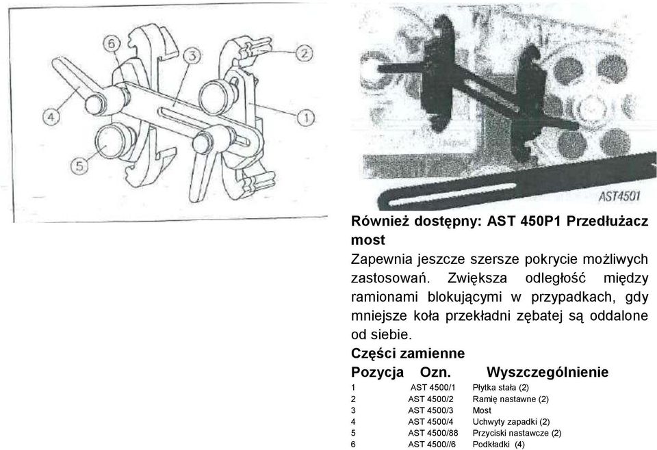 od siebie. Części zamienne Pozycja Ozn.