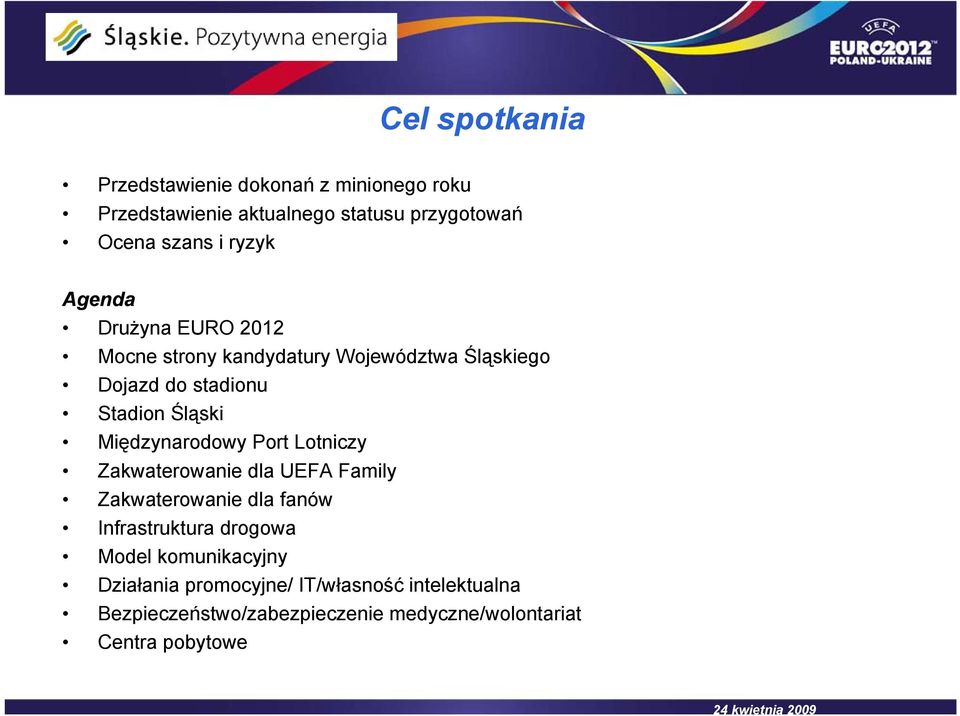 Międzynarodowy Port Lotniczy Zakwaterowanie dla UEFA Family Zakwaterowanie dla fanów Infrastruktura drogowa Model