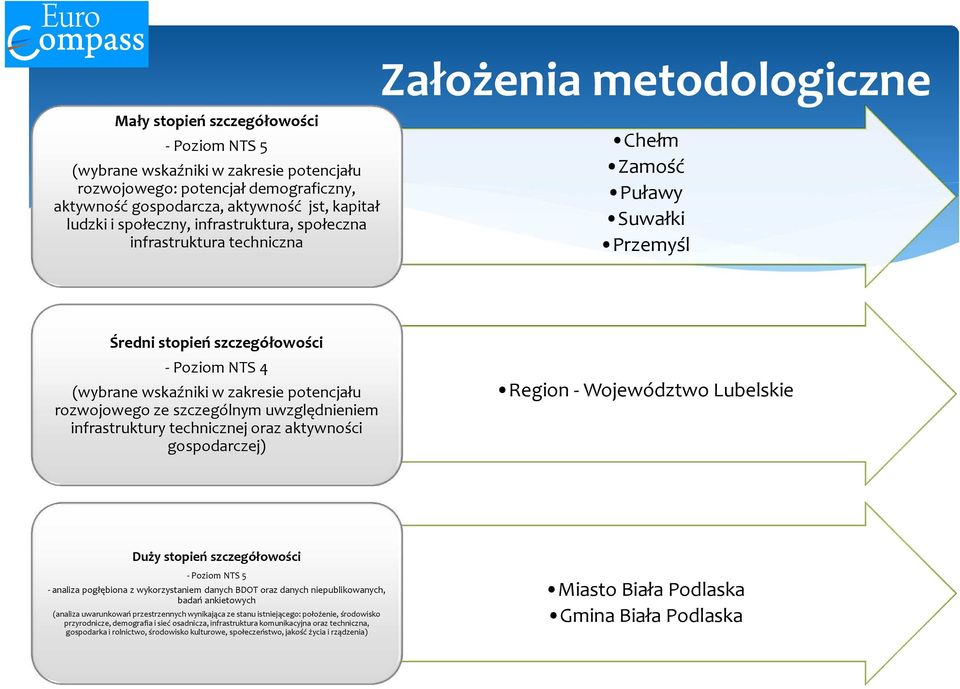 rozwojowego ze szczególnym uwzględnieniem infrastruktury technicznej oraz aktywności gospodarczej) Region - Województwo Lubelskie Duży stopień szczegółowości - Poziom NTS 5 - analiza pogłębiona z