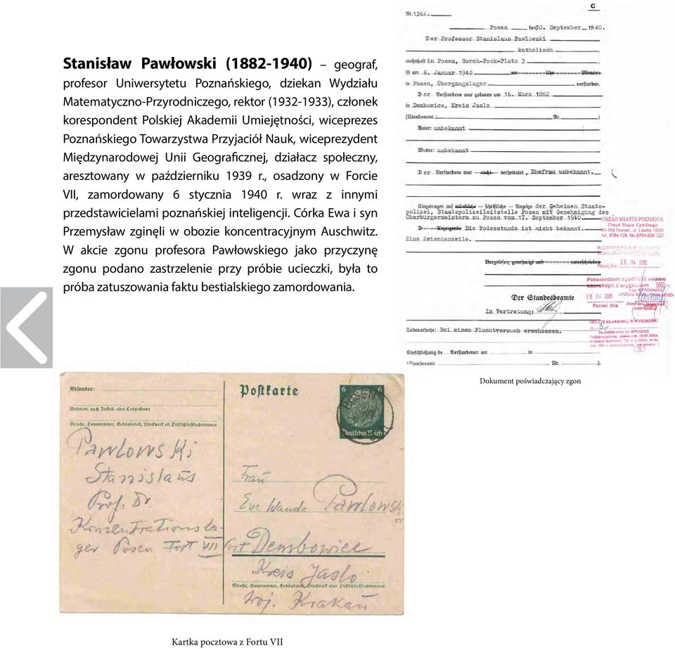 Stanisław Pawłowski Dokument poświadczający zgon