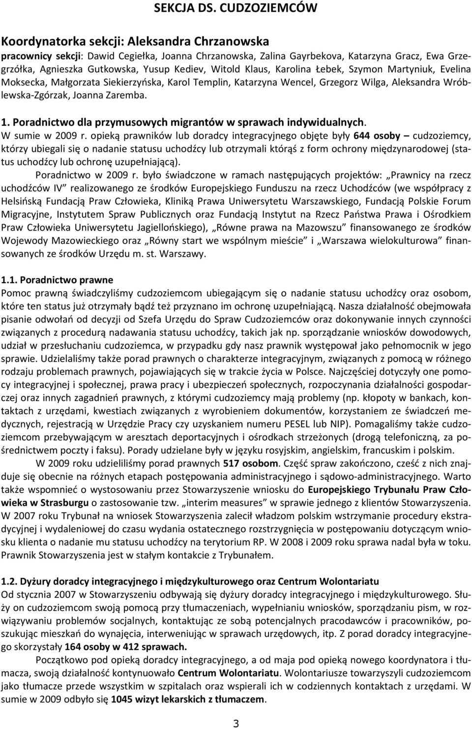 Kediev, Witold Klaus, Karolina Łebek, Szymon Martyniuk, Evelina Moksecka, Małgorzata Siekierzyńska, Karol Templin, Katarzyna Wencel, Grzegorz Wilga, Aleksandra Wróblewska-Zgórzak, Joanna Zaremba. 1.