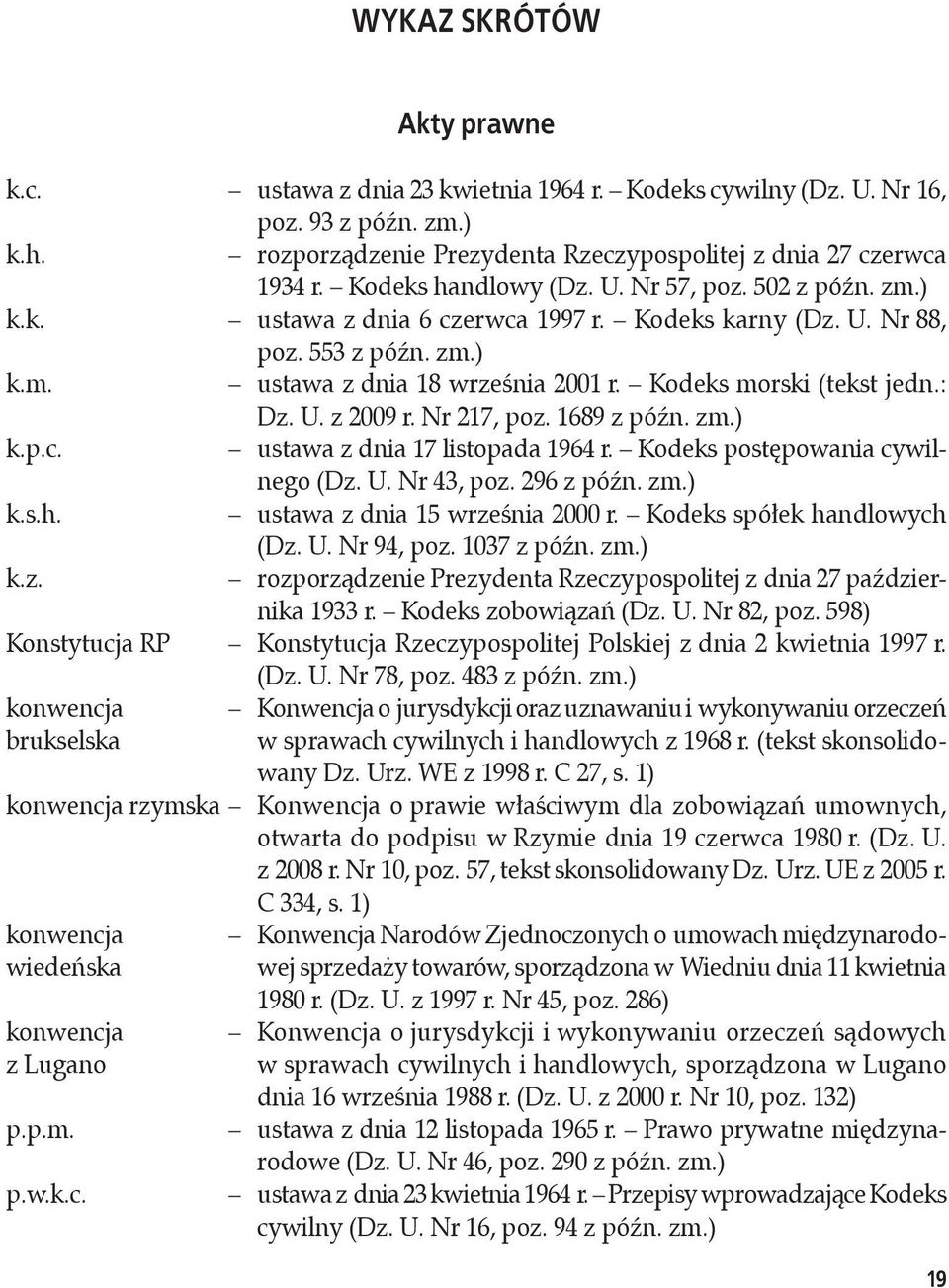 Kodeks morski (tekst jedn.: Dz. U. z 2009 r. Nr 217, poz. 1689 z późn. zm.) k.p.c. ustawa z dnia 17 listopada 1964 r. Kodeks postępowania cywilnego (Dz. U. Nr 43, poz. 296 z późn. zm.) k.s.h.