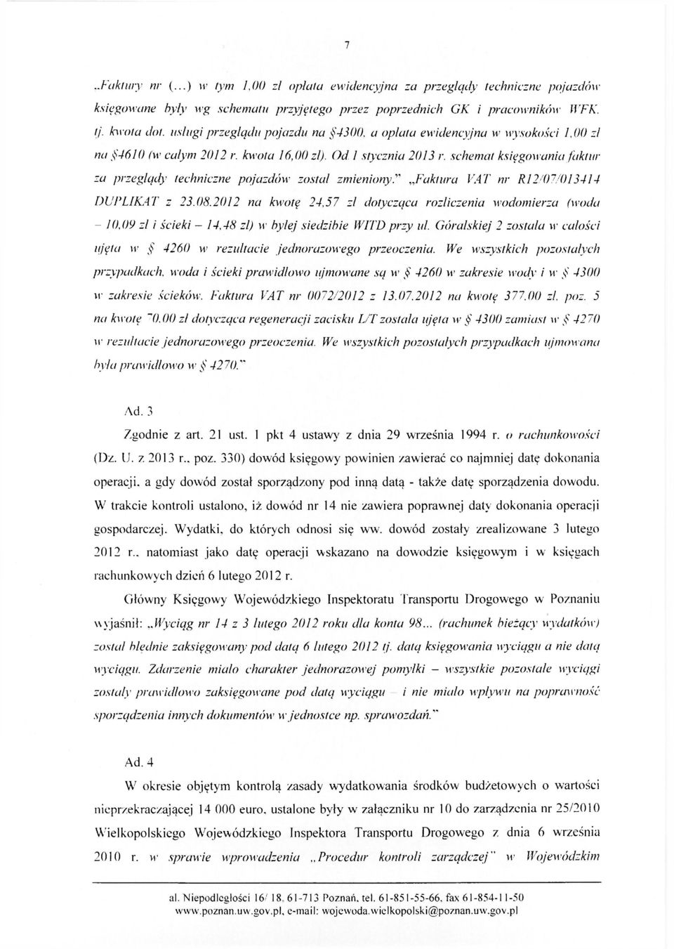 schemat księgowaniu faktur za przeglądy techniczne pojazdów został zmieniony." Faktura VAT nr R12/07/013414 DUPLIKAT z 23.08.
