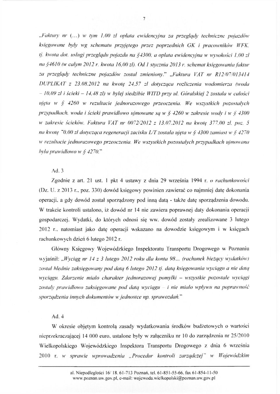 schemat księgowaniu faktur za przeglądy techniczne pojazdów został zmieniony." Faktura VAT nr R12/07/013414 DUPLIKAT z 23.08.