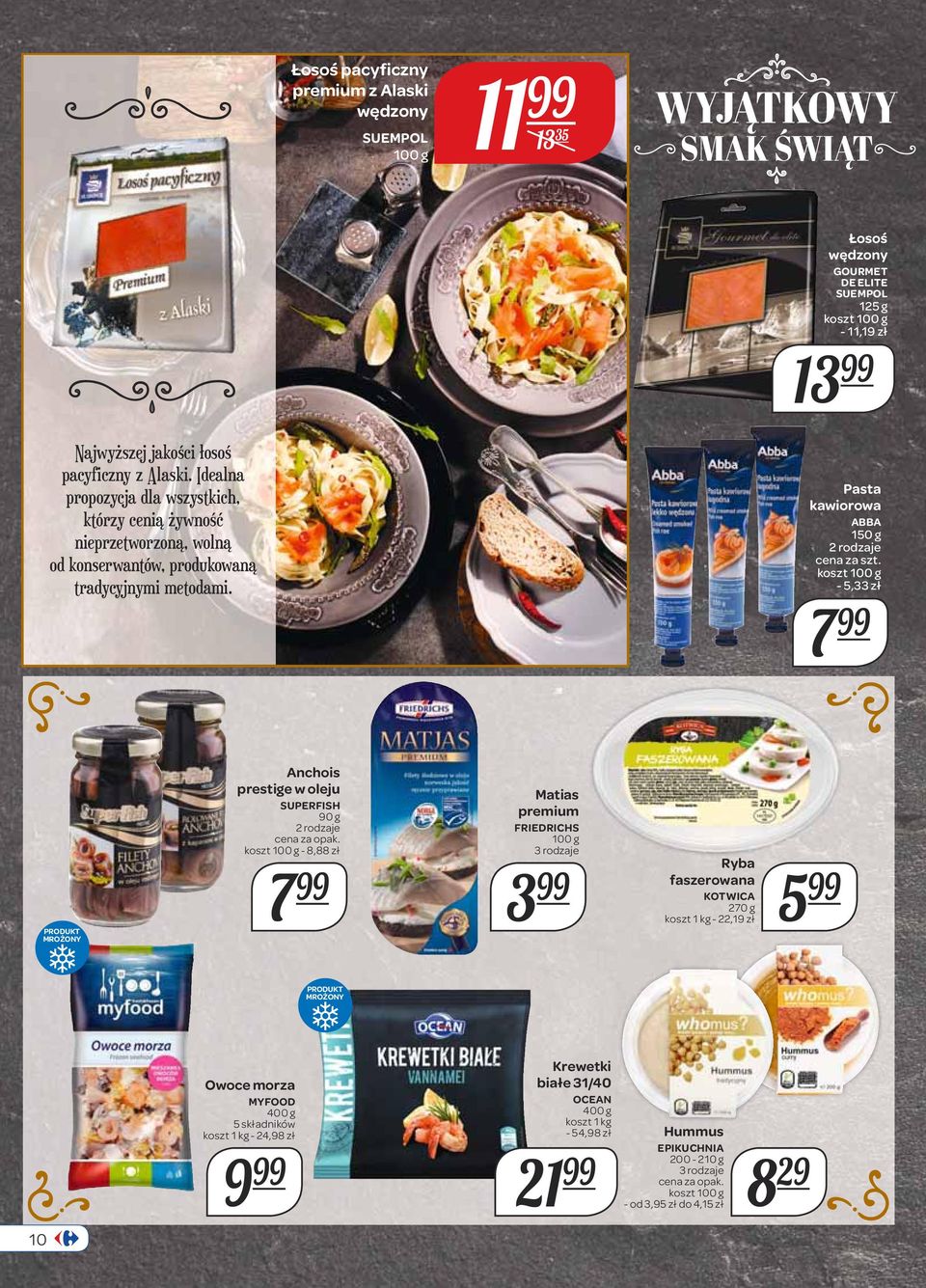 koszt - 5,33 zł 7 PRODUKT MROŻONY Anchois prestige w oleju SUPERFISH 90 g 2 rodzaje koszt - 8,88 zł 7 Matias premium FRIEDRICHS 3 rodzaje 3 Ryba faszerowana 5 KOTWICA 270 g koszt 1-22,19 zł