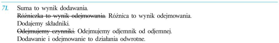 Różnica to wynik odejmowania. Dodajemy składniki.