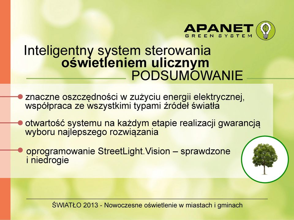 źródeł światła otwartość systemu na każdym etapie realizacji gwarancją wyboru