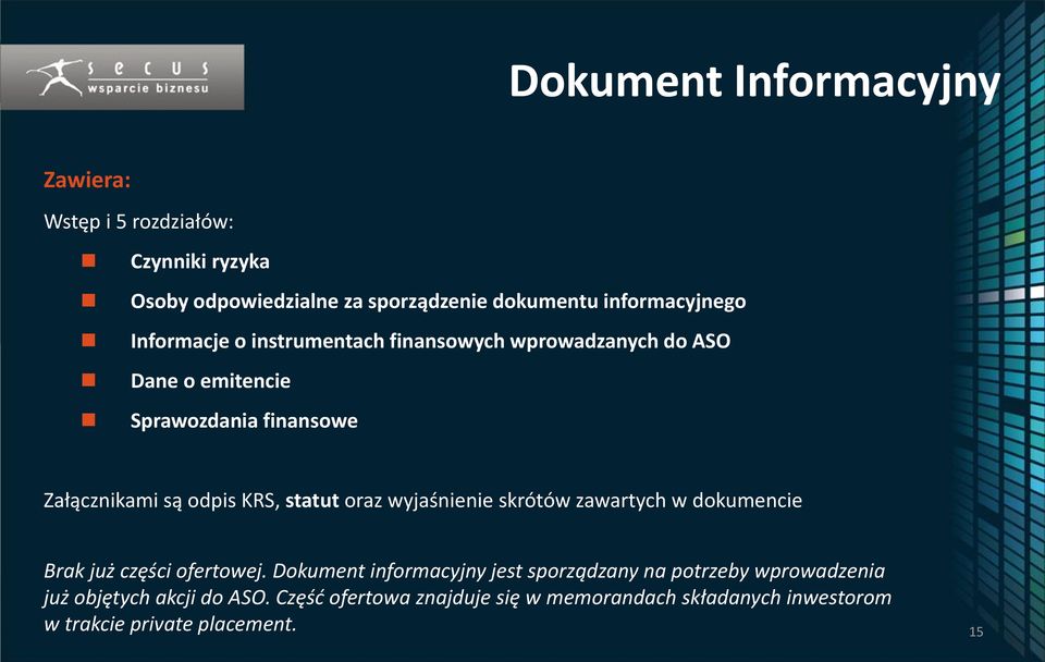 statut oraz wyjaśnienie skrótów zawartych w dokumencie Brak już części ofertowej.