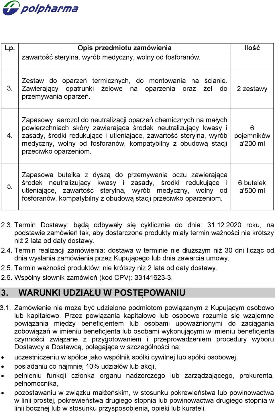 Zapasowy aerozol do neutralizacji oparzeń chemicznych na małych powierzchniach skóry zawierająca środek neutralizujący kwasy i zasady, środki redukujące i utleniające, zawartość sterylna, wyrób