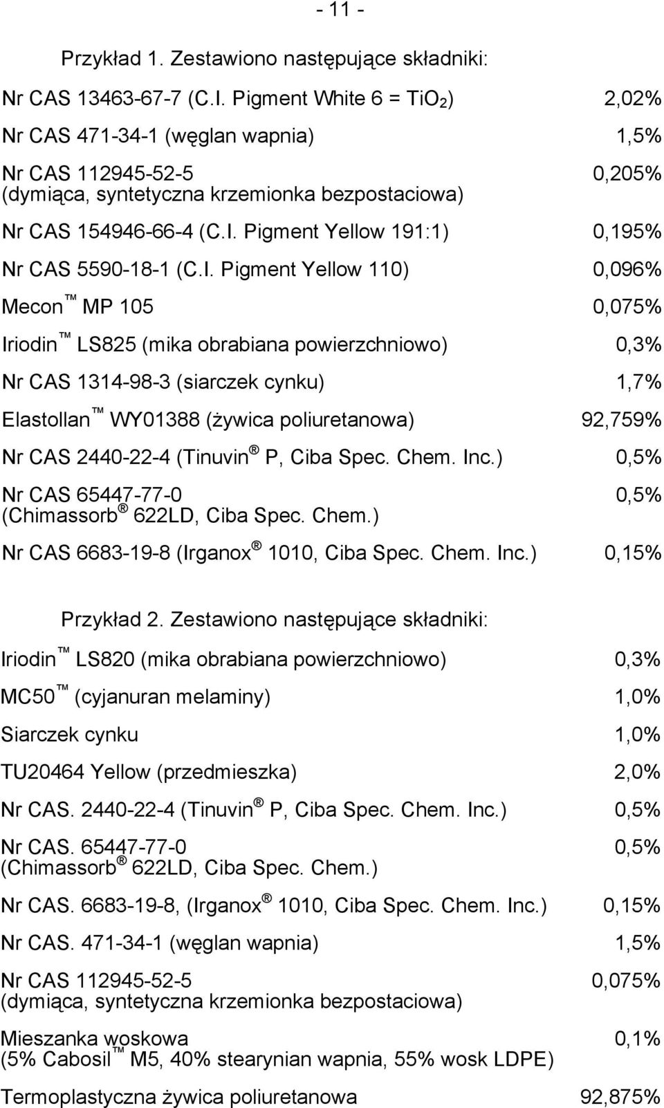 Pigment Yellow 191:1) 0,195% Nr CAS 5590-18-1 (C.I.