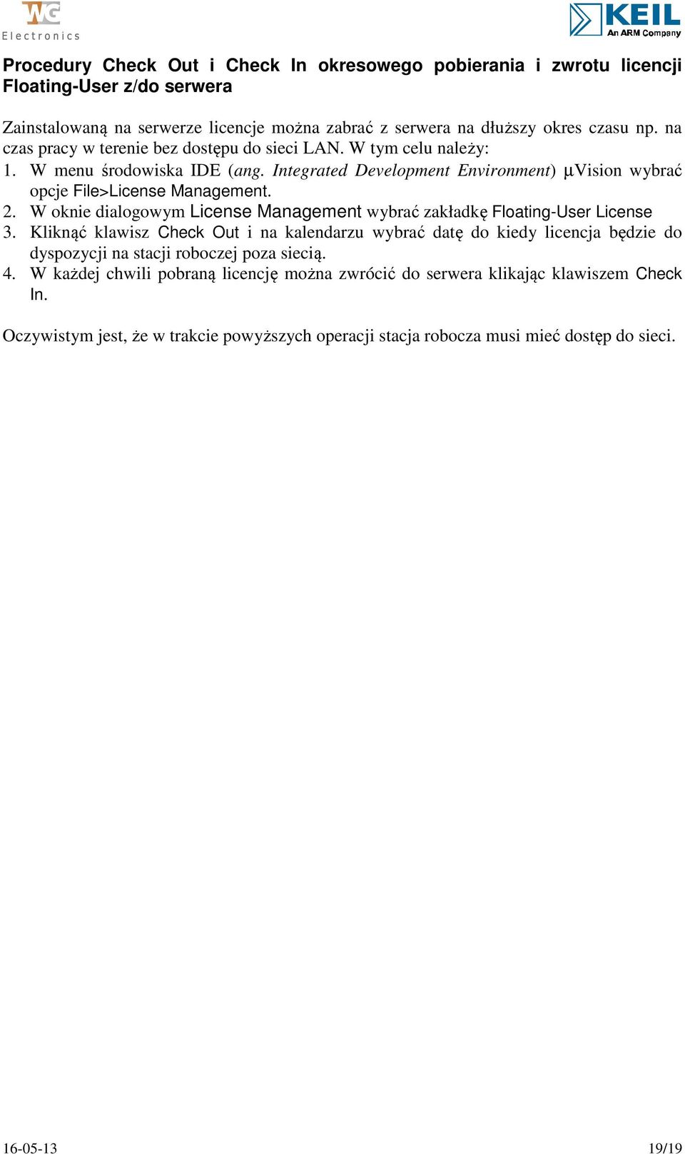W oknie dialogowym License Management wybrać zakładkę Floating-User License 3.