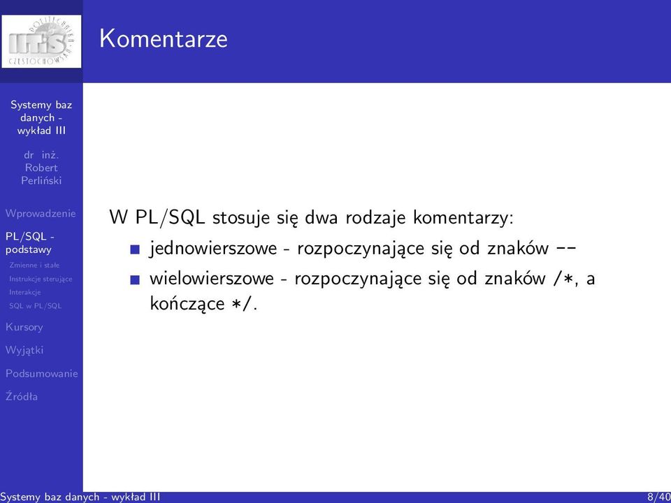 rozpoczynające się od znaków --