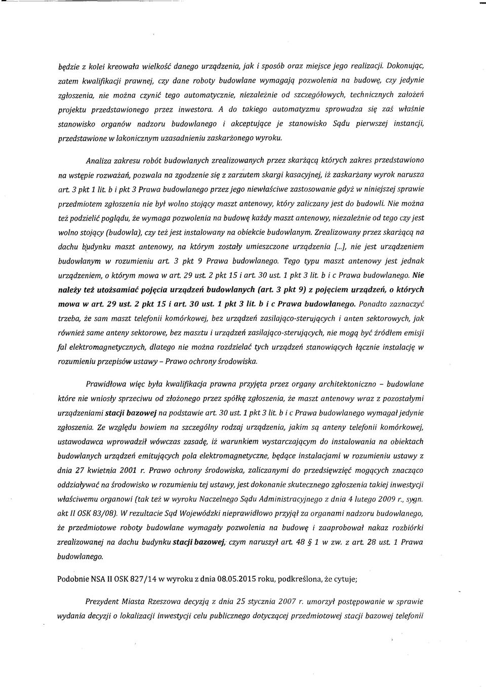 założeń projektu przedstawionego przez inwestora.