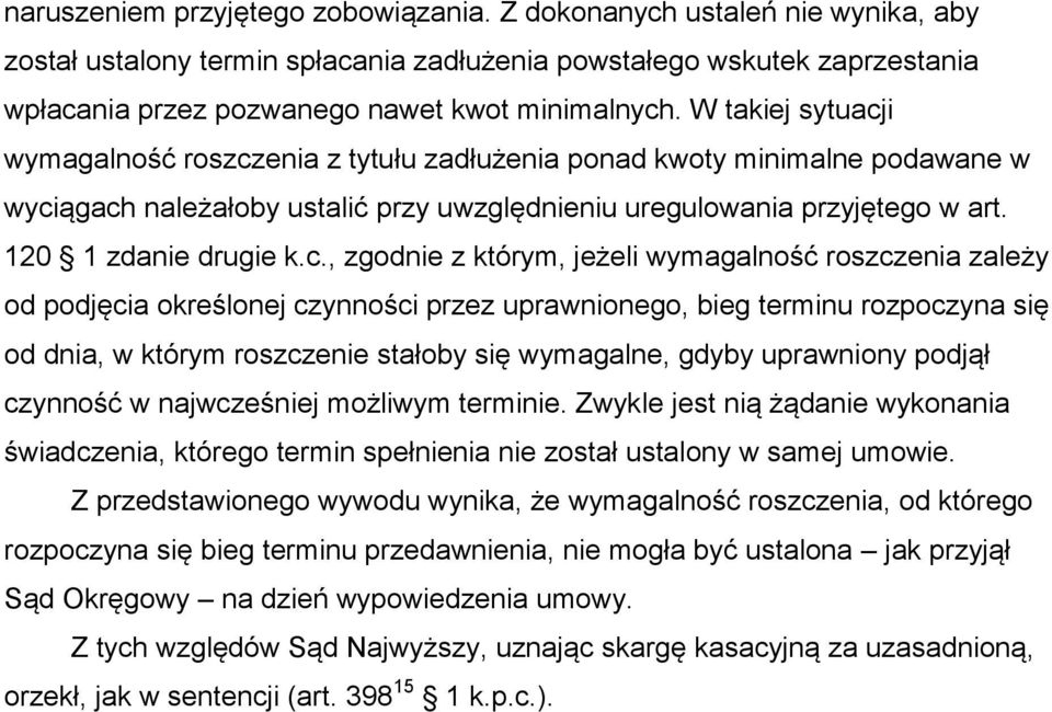 i wymagalność roszcz
