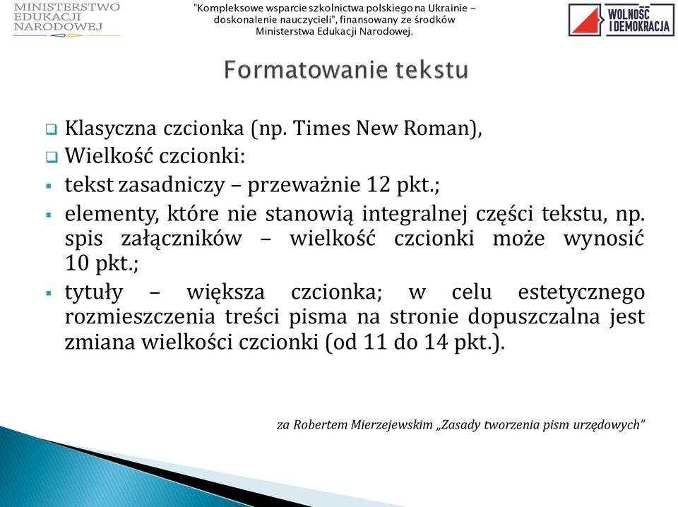 spis załączników wielkość czcionki może wynosić 10 pkt.