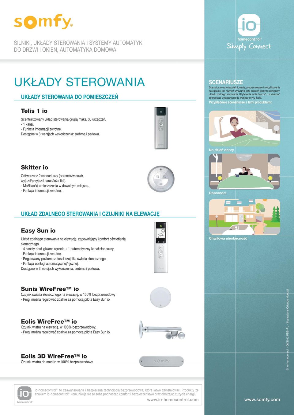 UKŁAD ZDALNEGO STEROWANIA I CZUJNIKI NA ELEWACJĘ Easy Sun io Układ zdalnego sterowania na elewację, zapewniający komfort oświetlenia słonecznego.
