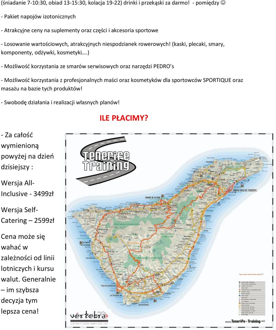 (kaski, plecaki, smary, komponenty, odżywki, kosmetyki.