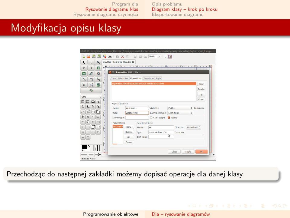 Eksportowanie diagramu Przechodząc do