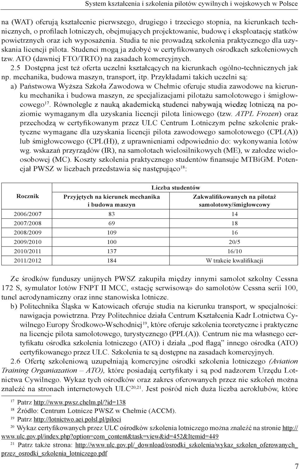 Studenci mogą ja zdobyć w certyfikowanych ośrodkach szkoleniowych tzw. ATO (dawniej FTO/TRTO) na zasadach komercyjnych. 2.