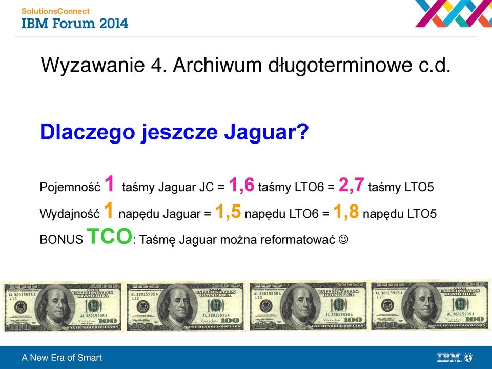 LTO5 Wydajność 1 napędu Jaguar = 1,5 napędu LTO6 = 1,8