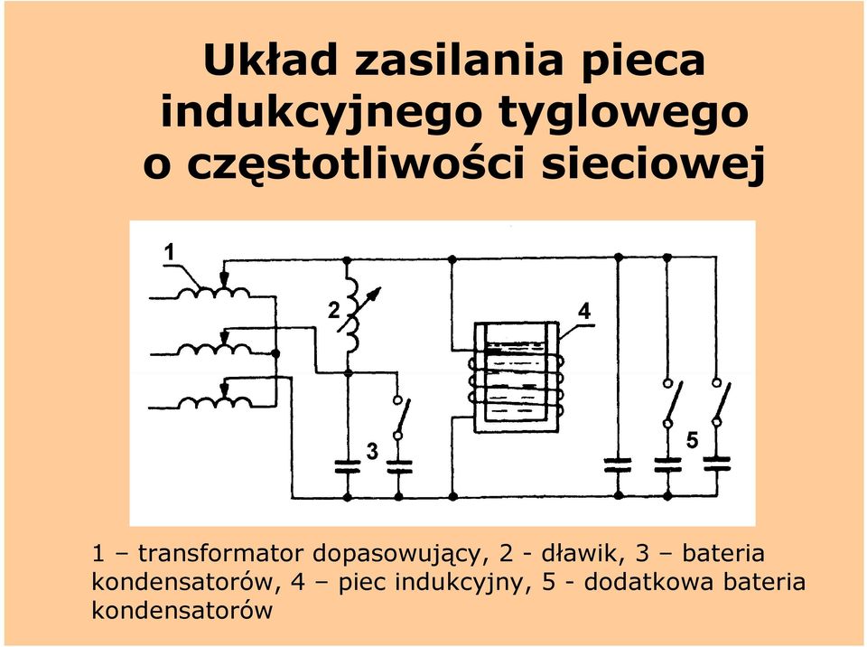 dopasowujący, 2 - dławik, 3 bateria