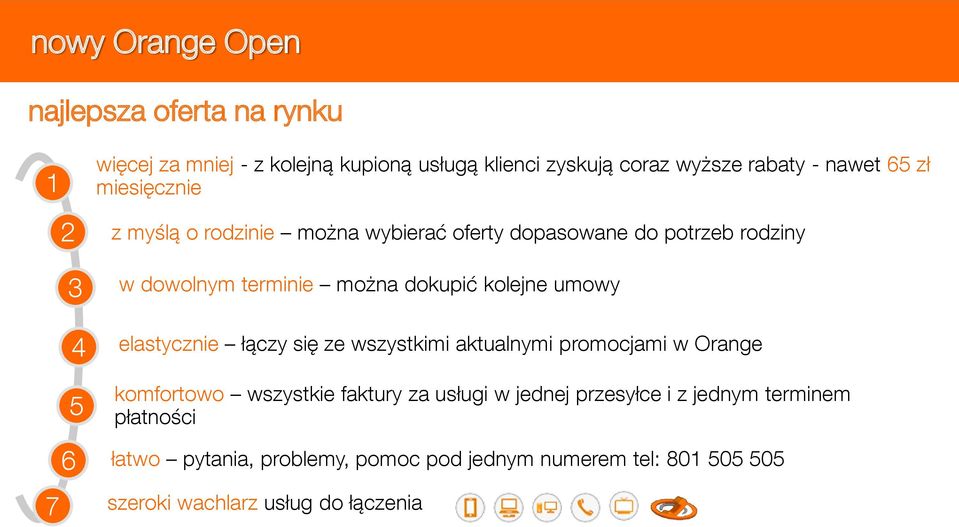 umowy elastycznie łączy się ze wszystkimi aktualnymi promocjami w Orange 6 5 komfortowo wszystkie faktury za usługi w jednej przesyłce