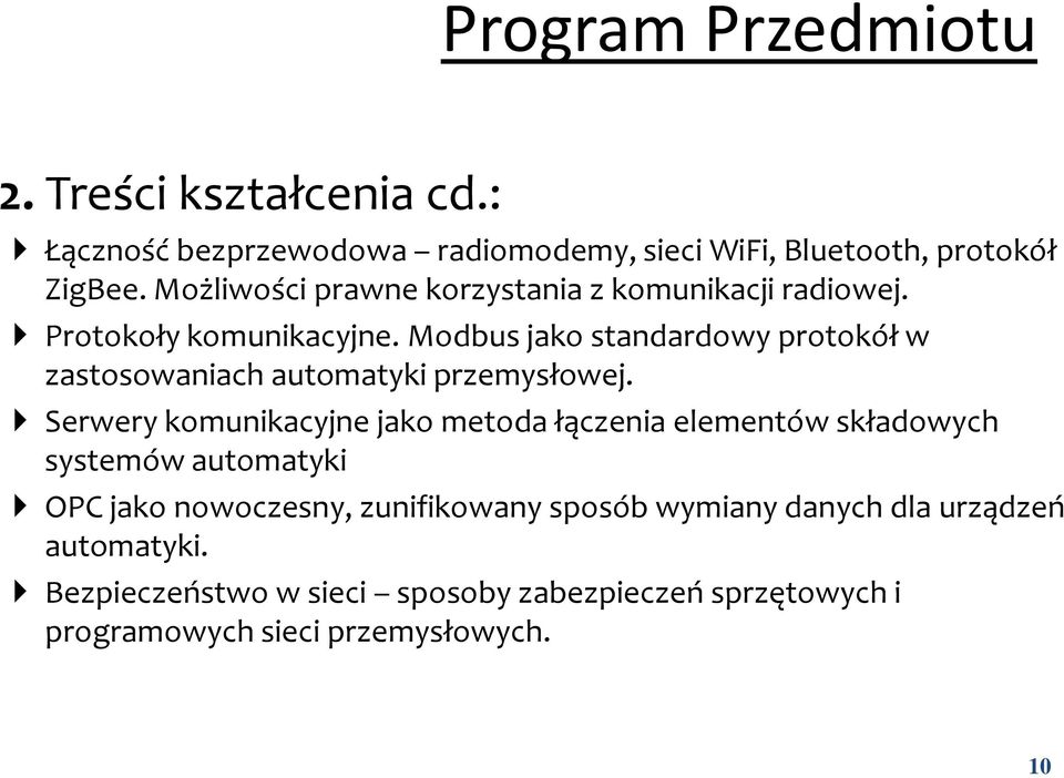 Modbus jako standardowy protokół w zastosowaniach automatyki przemysłowej.