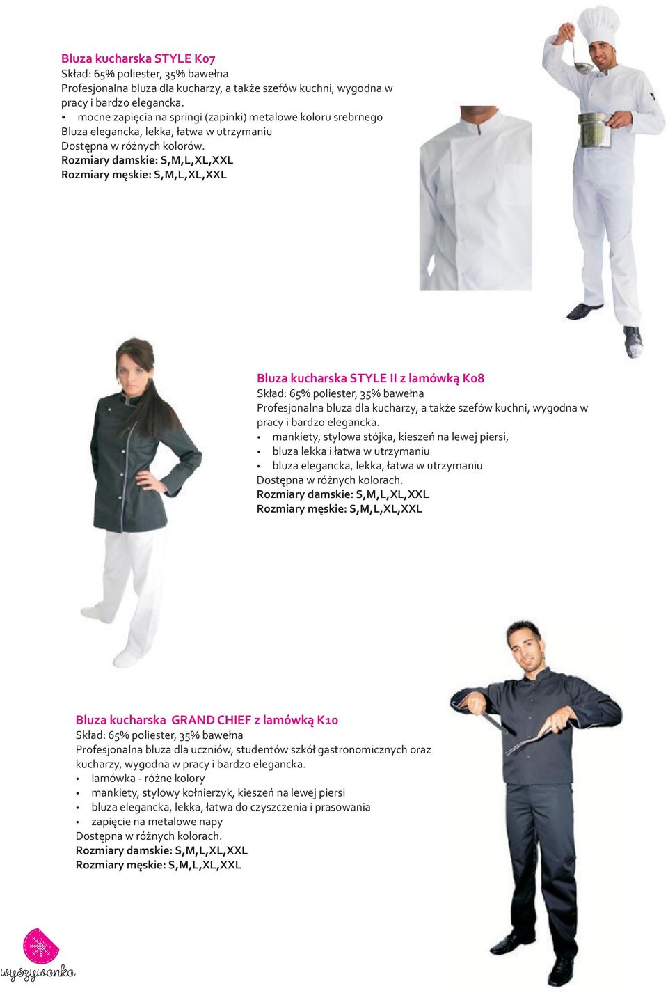 Bluza kucharska STYLE II z lamówką K08 Profesjonalna bluza dla kucharzy, a także szefów kuchni, wygodna w pracy i bardzo elegancka.