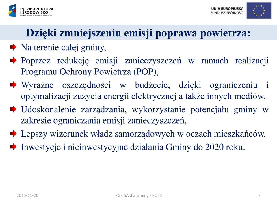 energii elektrycznej a także innych mediów, Udoskonalenie zarządzania, wykorzystanie potencjału gminy w zakresie ograniczania
