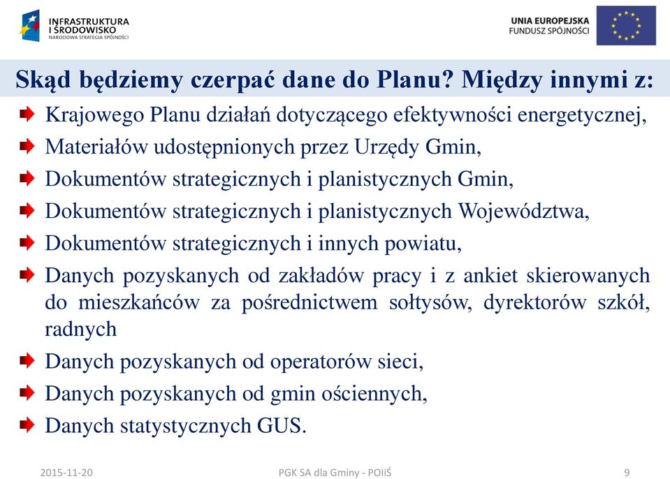 strategicznych i planistycznych Gmin, Dokumentów strategicznych i planistycznych Województwa, Dokumentów strategicznych i innych