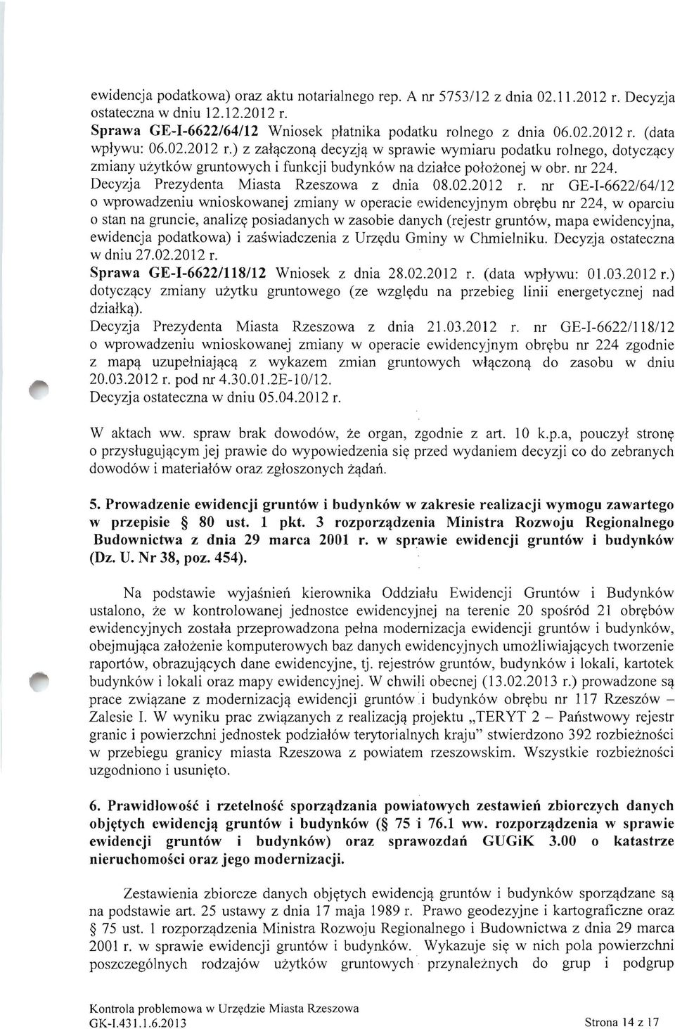 Decyzja Prezydenta Miasta Rzeszowa z dnia 08.02.2012 r.