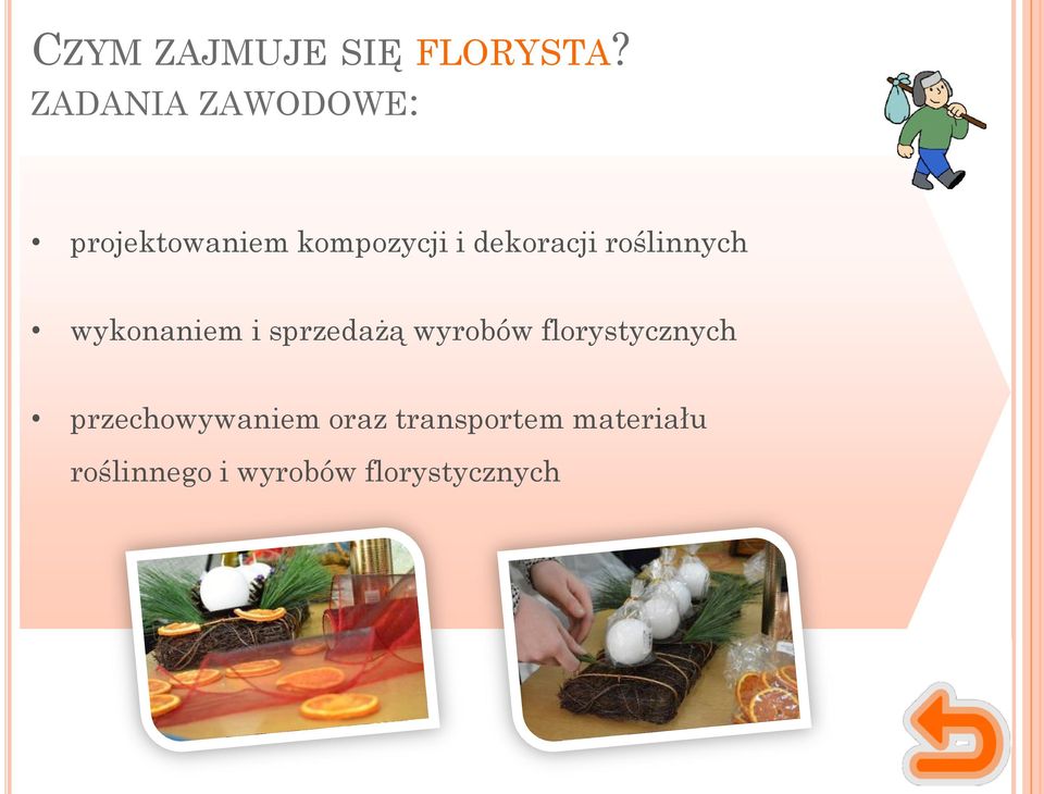 dekoracji roślinnych wykonaniem i sprzedażą wyrobów