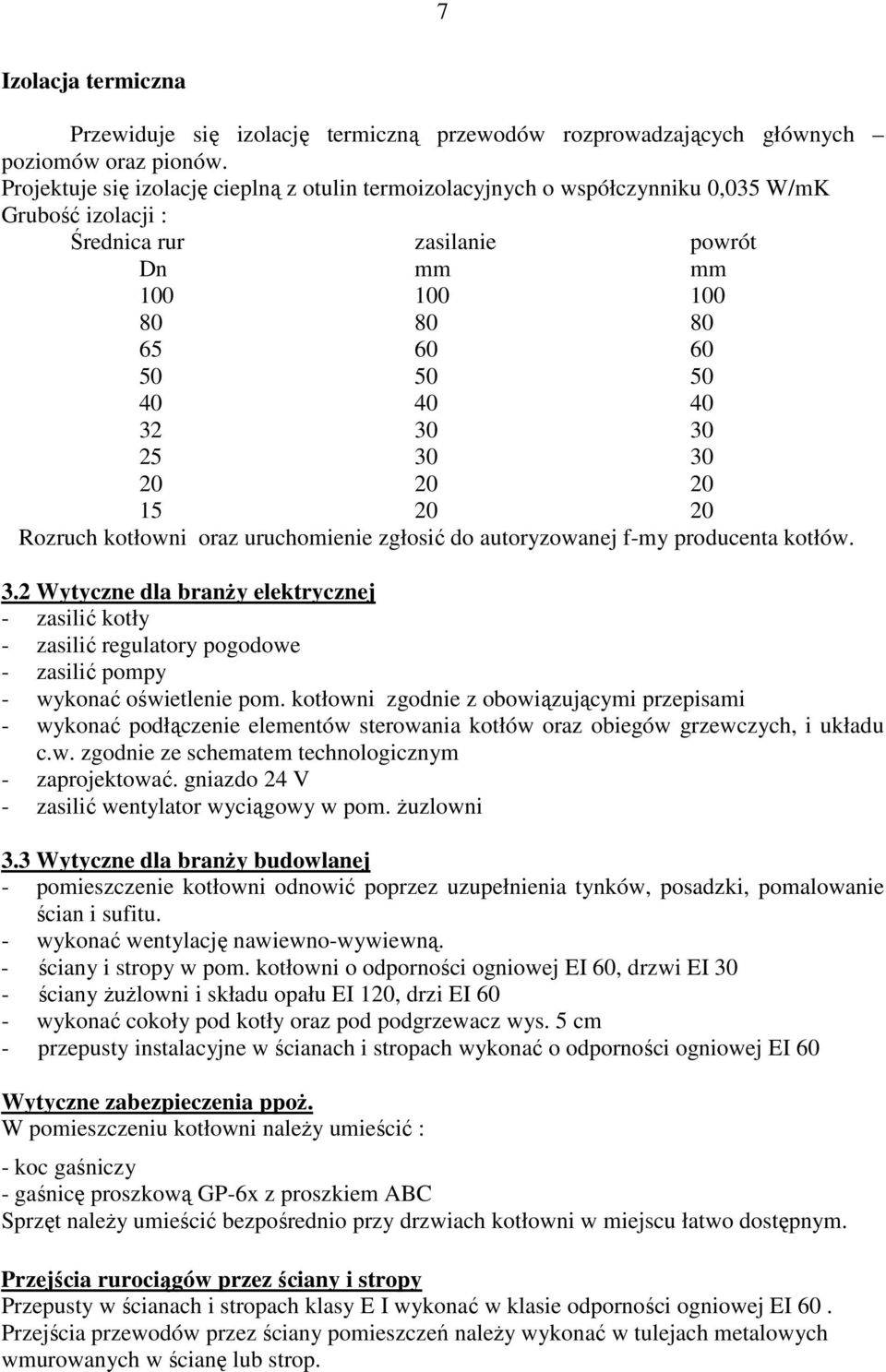 30 25 30 30 20 20 20 15 20 20 Rozruch kotłowni oraz uruchomienie zgłosić do autoryzowanej f-my producenta kotłów. 3.2 Wytyczne dla branży elektrycznej - zasilić kotły - zasilić regulatory pogodowe - zasilić pompy - wykonać oświetlenie pom.