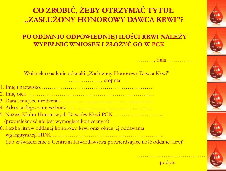 stopnia 1. Imię i nazwisko 2. Imię ojca. 3. Data i miejsce urodzenia 4. Adres stałego zamieszkania... 5.